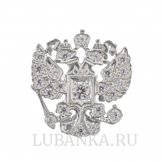 Значок Герб России серебро